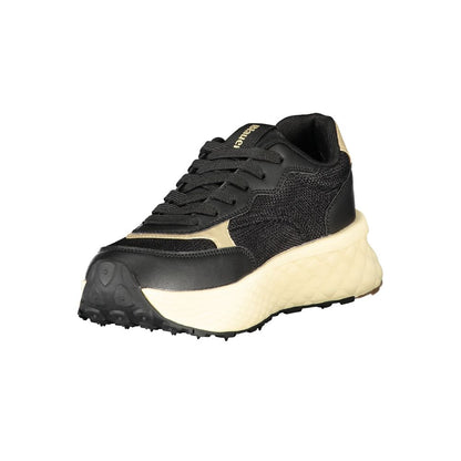 Black Leather Women Sneaker