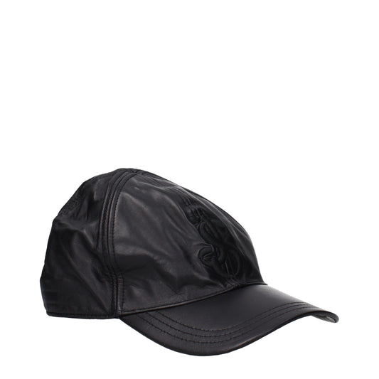 Black Leather Caps (Baseball Hat)