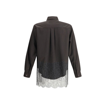 Pinstripe Wool and Lace Shirt