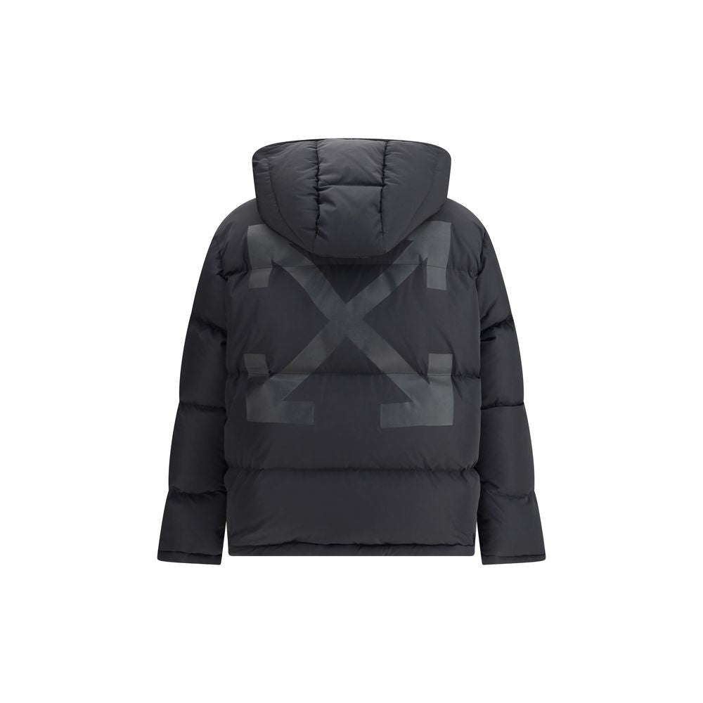Hooded Diagonal Arrow Down Jacket