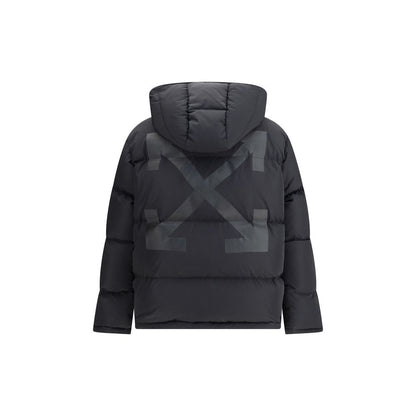 Hooded Diagonal Arrow Down Jacket