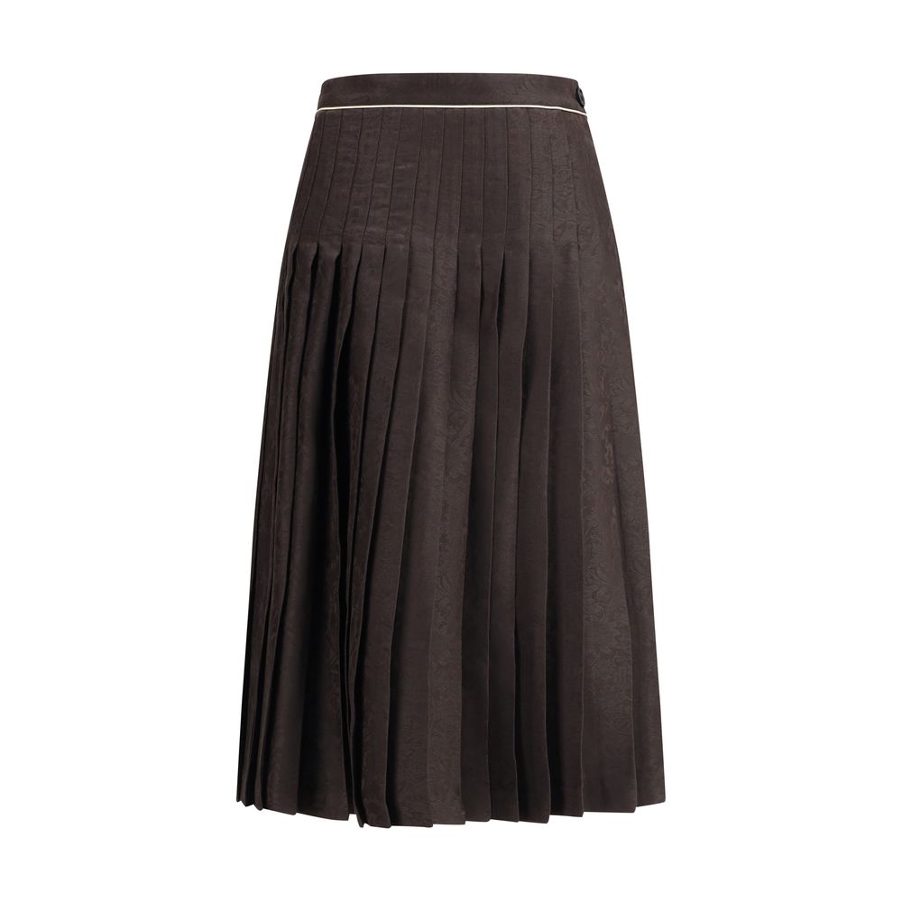 Sunflower Pleated Silk Skirt