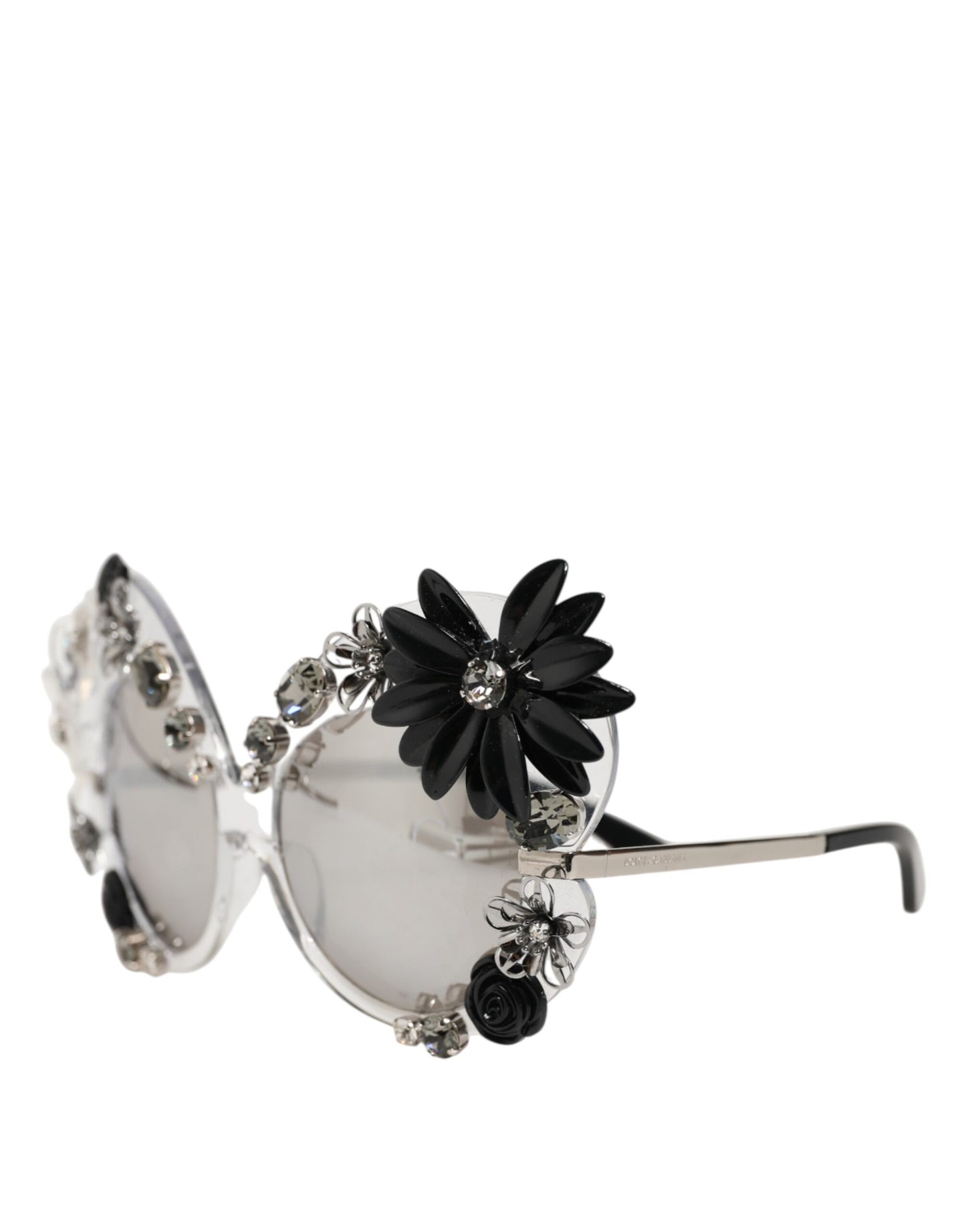 Transparent DG4292 Round Crystal Flowers Sunglasses