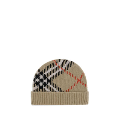 Cashmere blend Check beanie Hat