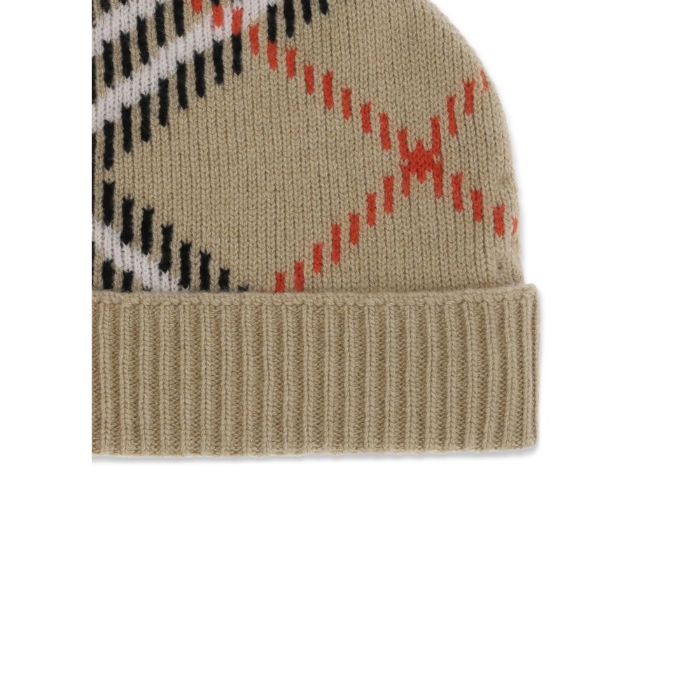 Cashmere blend Check beanie Hat