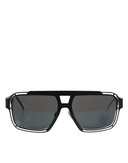 Black Metal Pilot Frame Shades Eyewear Sunglasses