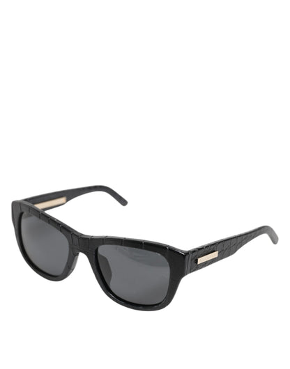 DG4177 Black Leather Frame Tinted Lens Sunglasses
