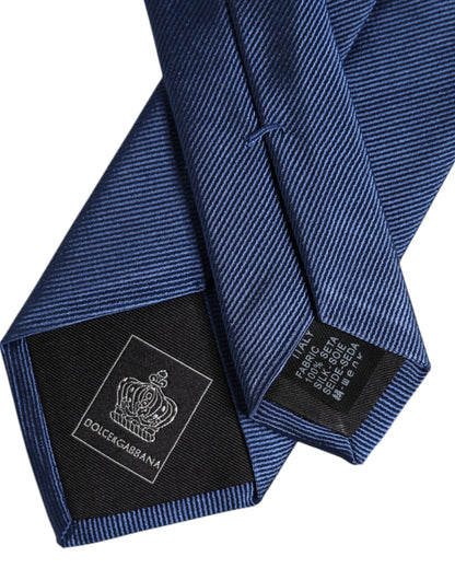Men Blue Solid Silk Adjustable Necktie Accessory Tie