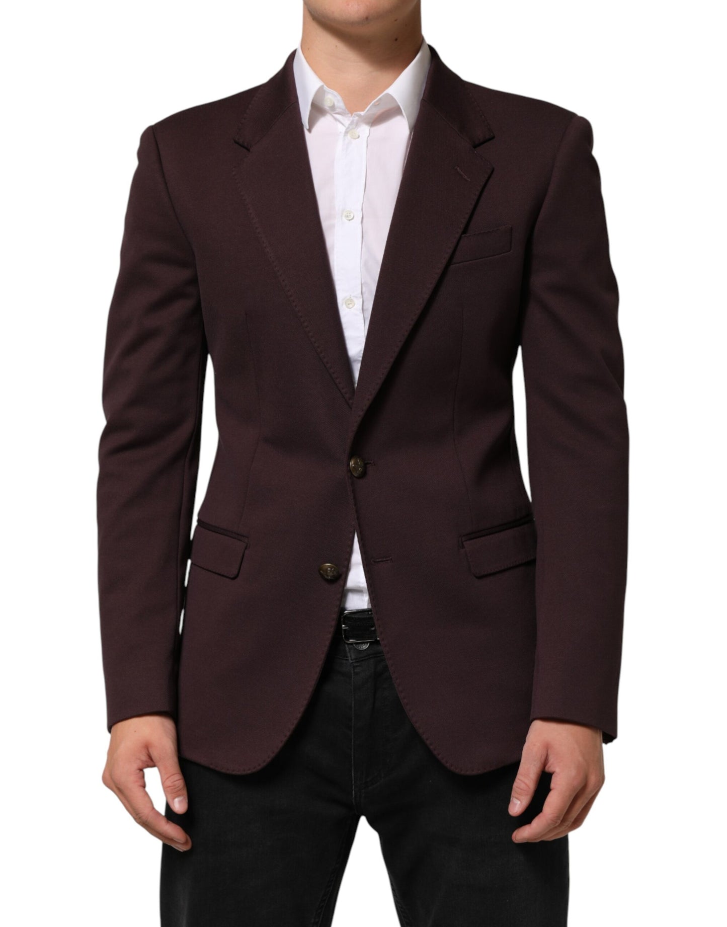 Maroon Cotton 2 Buttons Suit Jacket Blazer