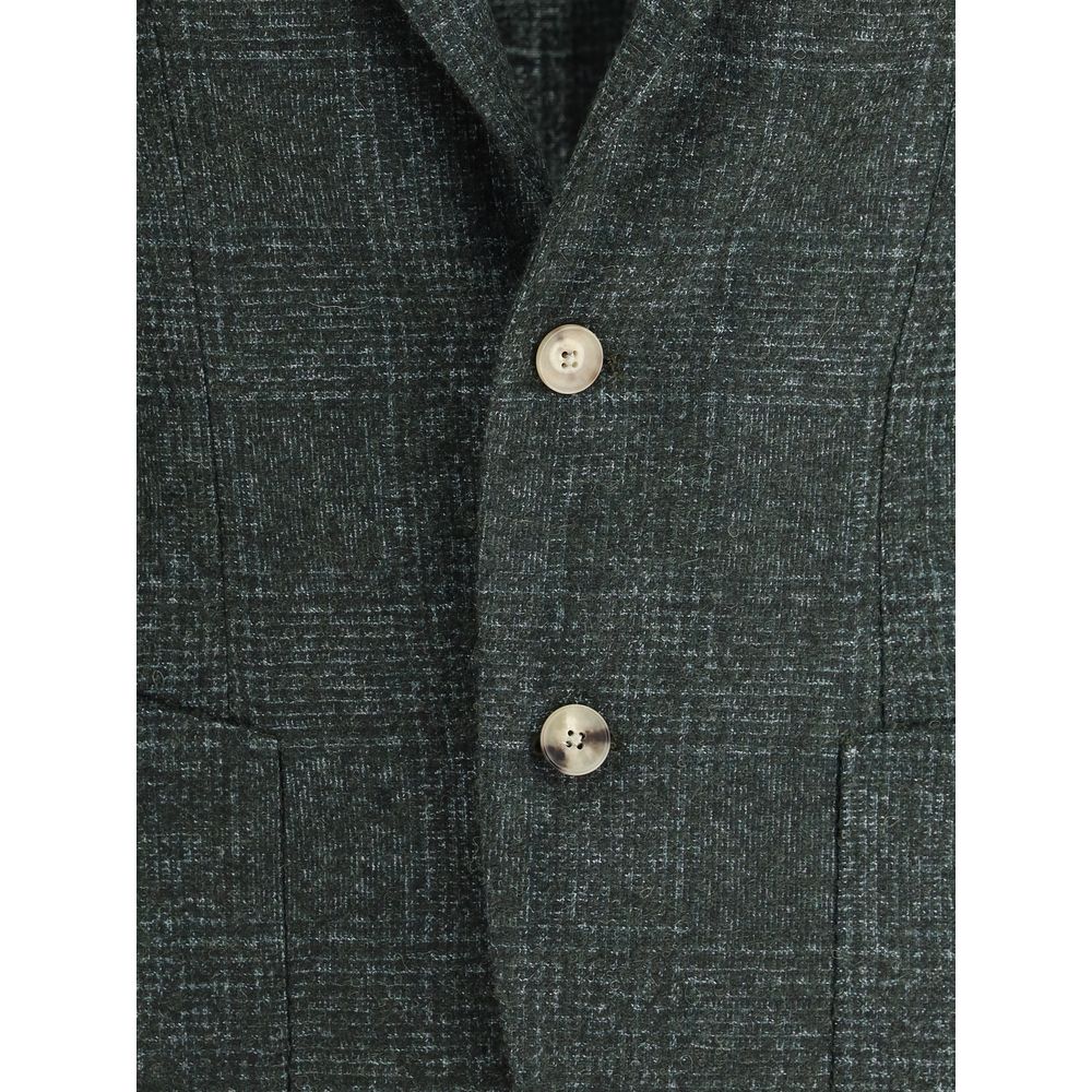 Single-breasted Blazer in mélange fabric