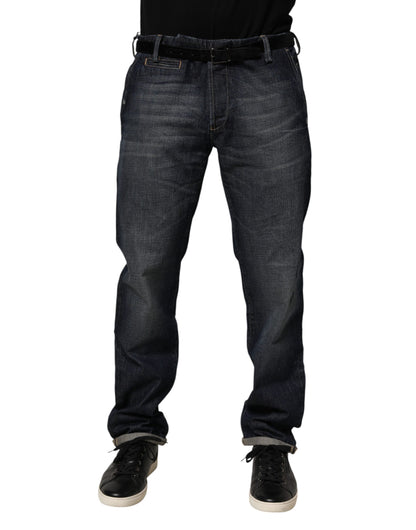Dark Blue Washed Skinny Men Denim Trouser Jeans