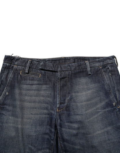 Dark Blue Washed Skinny Men Denim Trouser Jeans