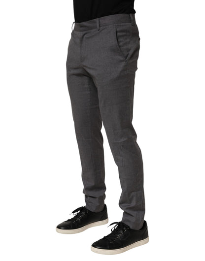 Gray Polyester Formal Dress Trouser Pants