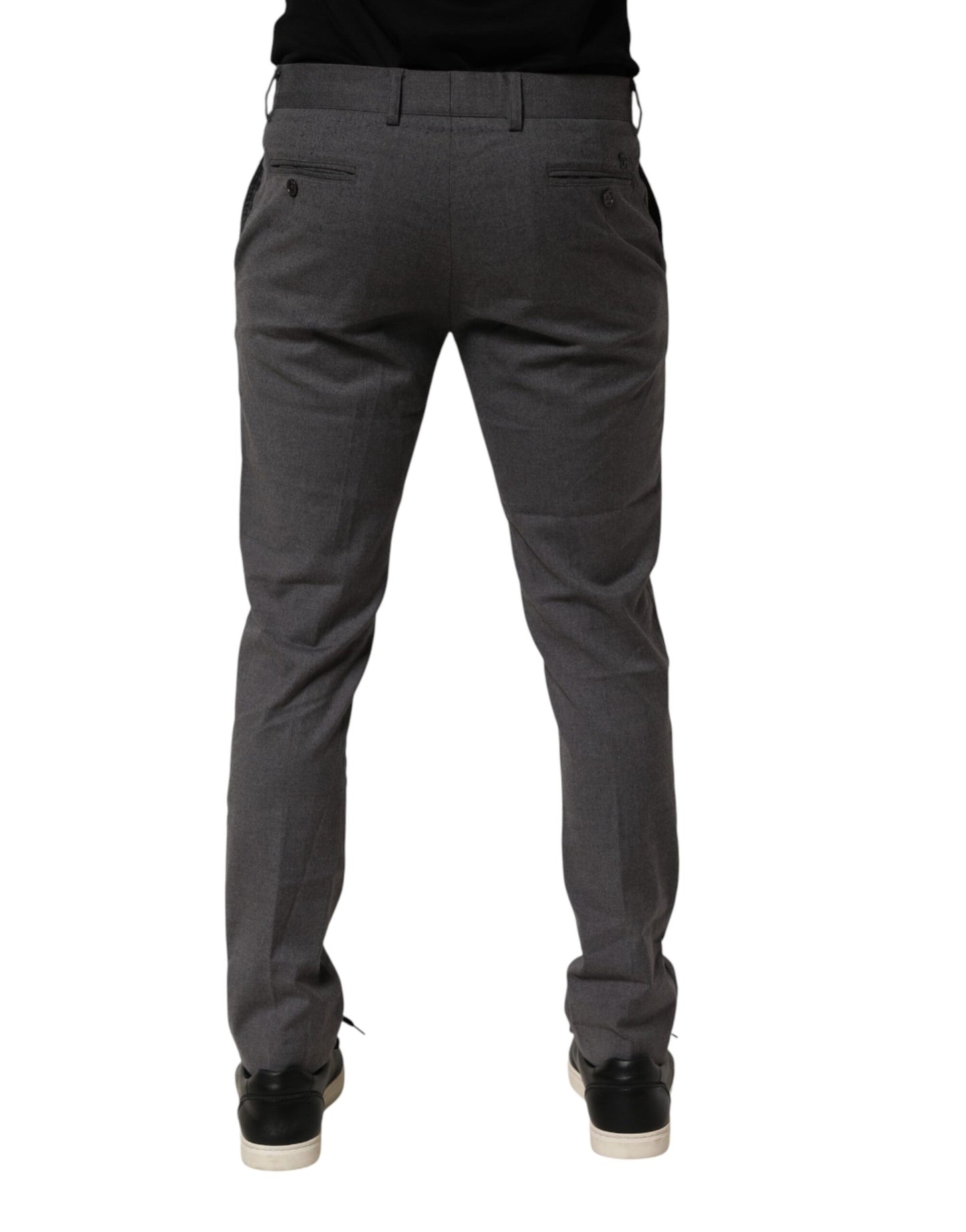 Gray Polyester Formal Dress Trouser Pants
