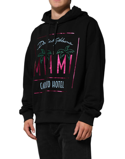 Black Printed Hooded Men Sweatshirt Sweater