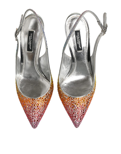 Multicolor Sequin Slingback Pumps Shoes