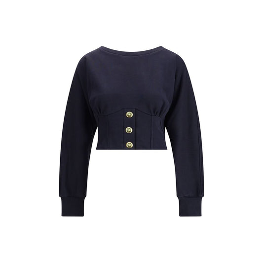 Cotton Sweatshirt with Corset Detail