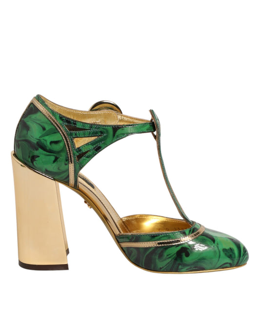 Green Patent Leather Vally Heels Pumps Shoes
