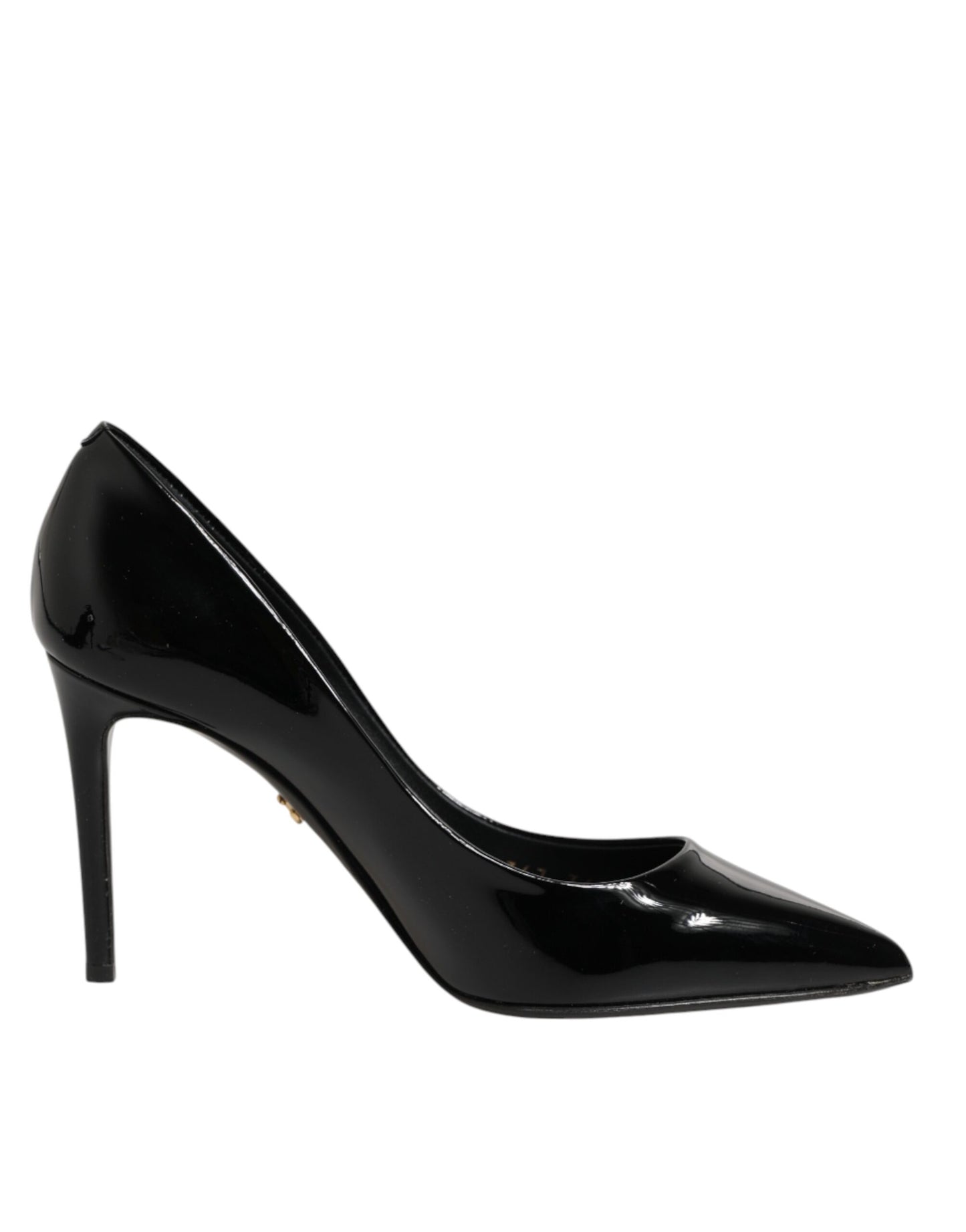 Black Leather Stiletto Heels Pumps Shoes