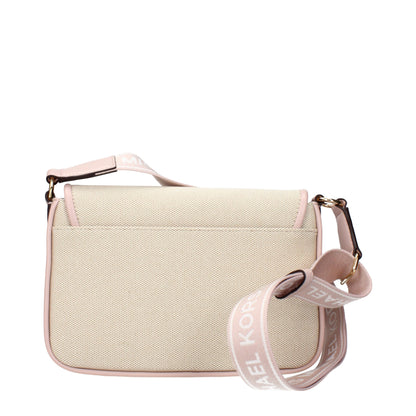 Beige Fabric Crossbody Bags