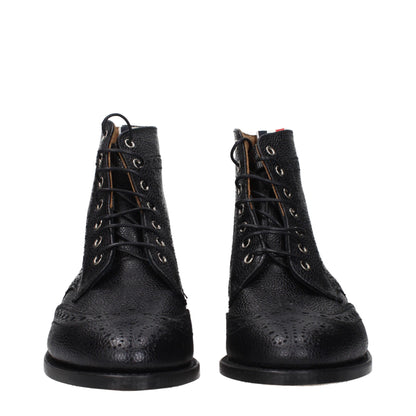 Black Leather Ankle Boots