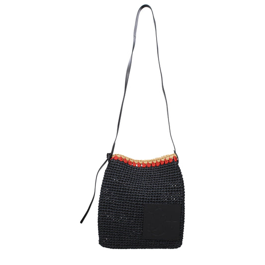 Black Raffia Crossbody Bags