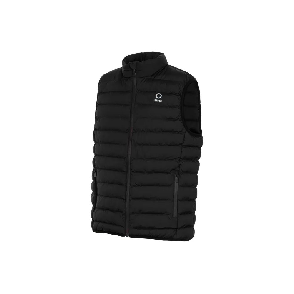 Black Polyester Sleveless Jacket