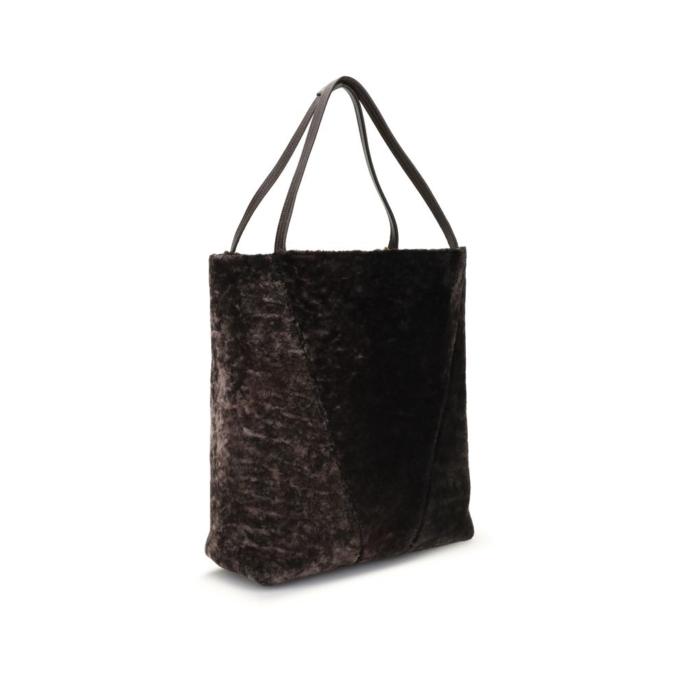 Large Spin Tote Bag in soft shearling