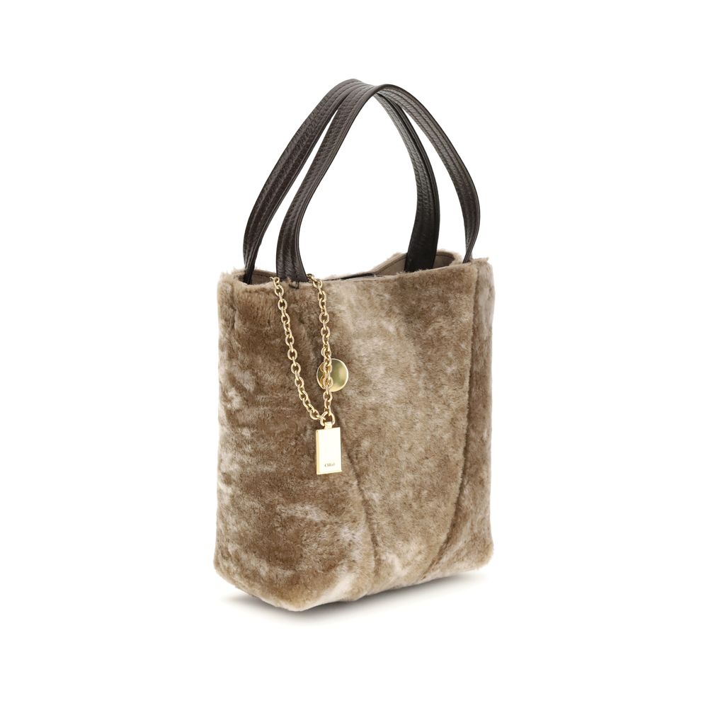 Shearling small Spin Tote Bag