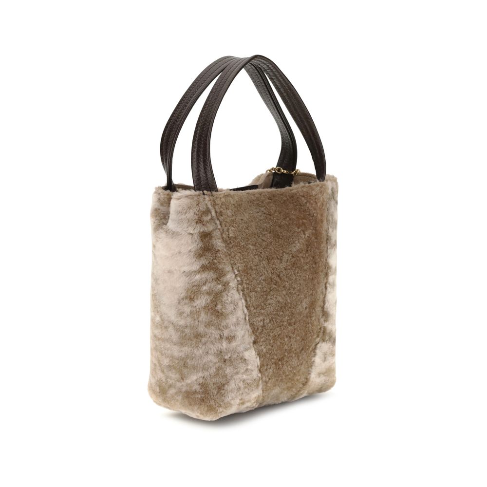 Shearling small Spin Tote Bag