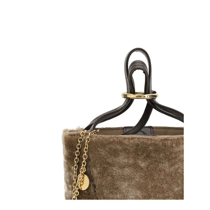 Shearling small Spin Tote Bag