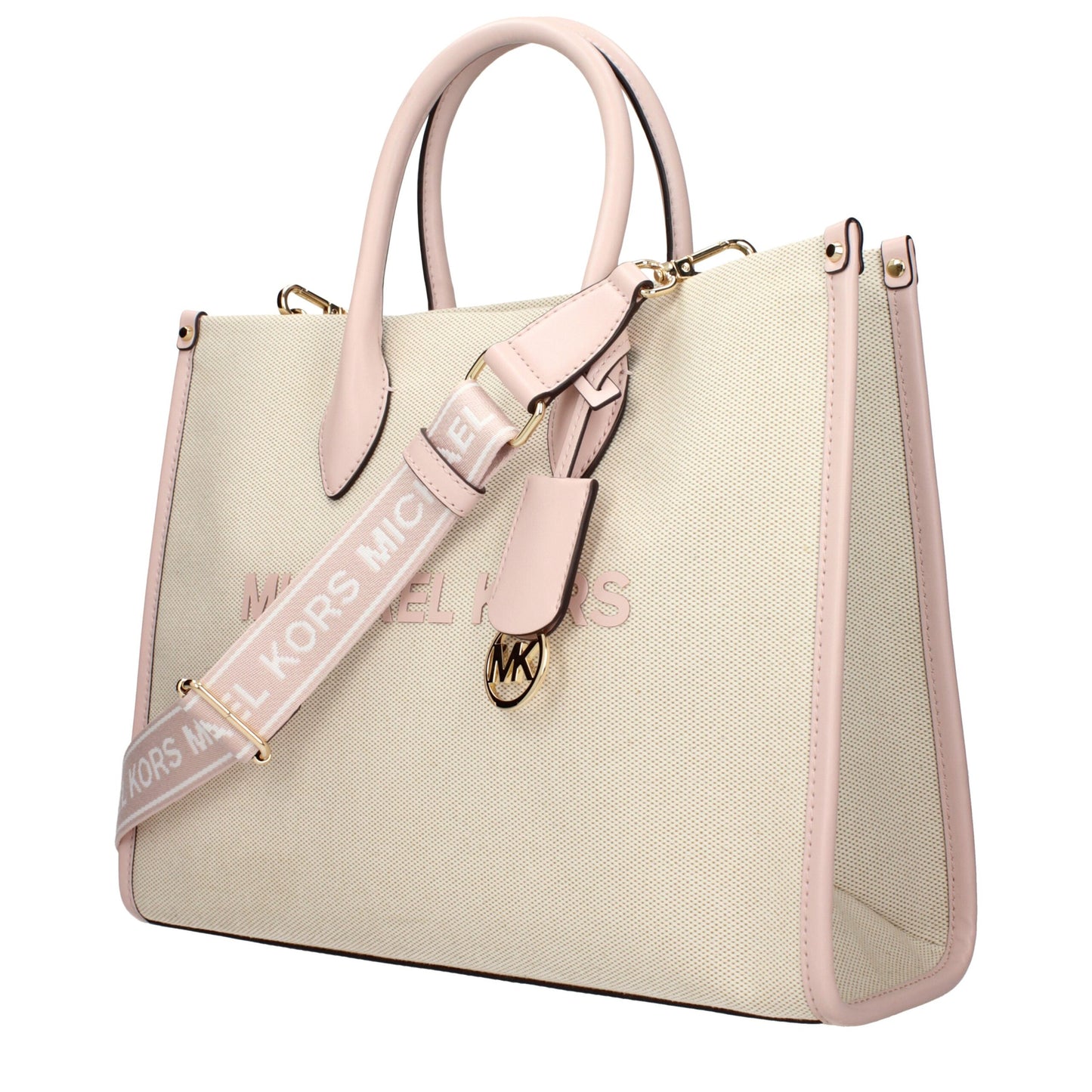 Beige Fabric Handbags