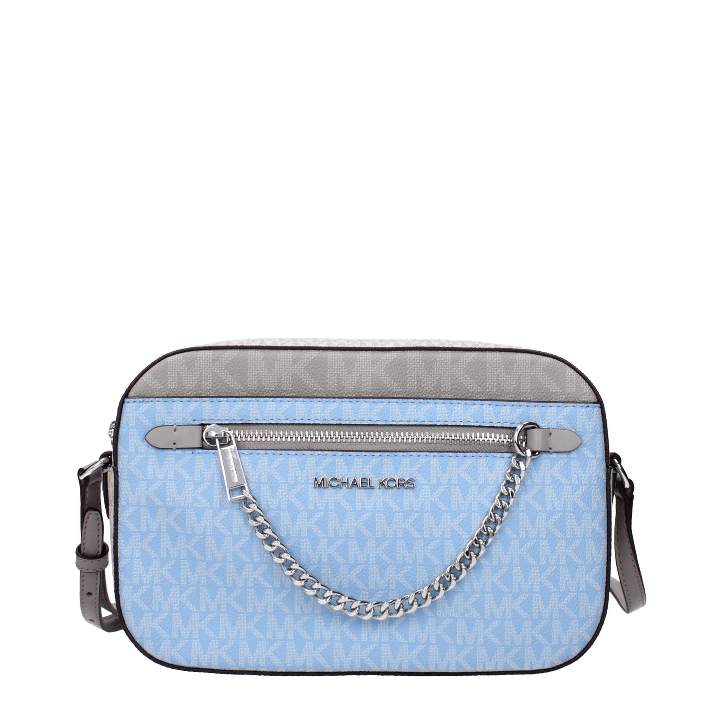 Light Blue Fabric Crossbody Bags