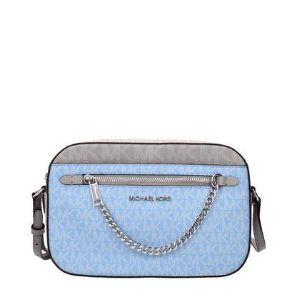 Light Blue Fabric Crossbody Bags
