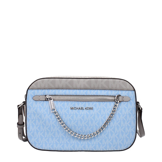 Light Blue Fabric Crossbody Bags