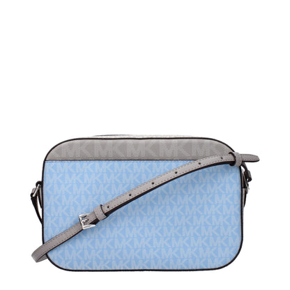 Light Blue Fabric Crossbody Bags