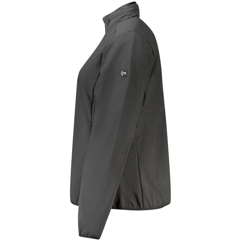 Black Polyester Jackets & Coat