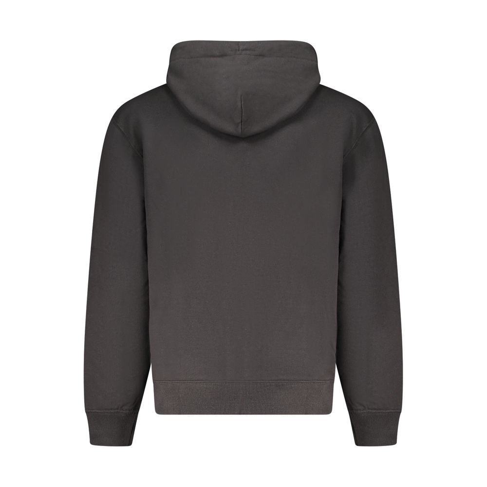 Black Cotton Men Sweater Hoodie
