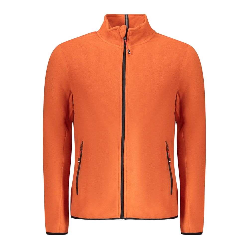 Orange Polyester Men Sweater