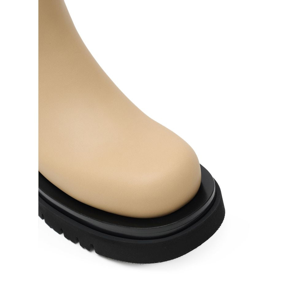 Beige Leather Boot