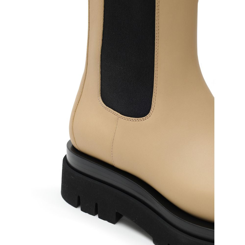 Beige Leather Boot