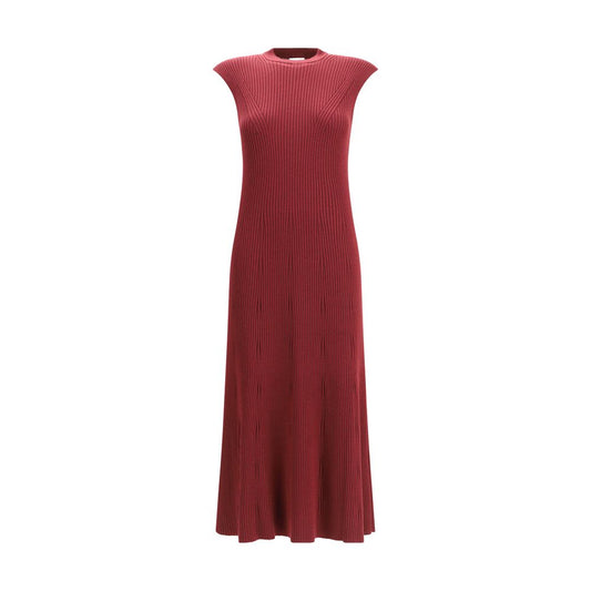 Ribbed Cashmere Silk Sleeveless Long Dress