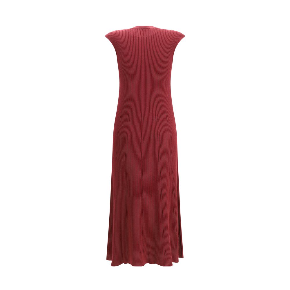 Ribbed Cashmere Silk Sleeveless Long Dress