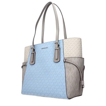 Light Blue Fabric Shoulder Bags